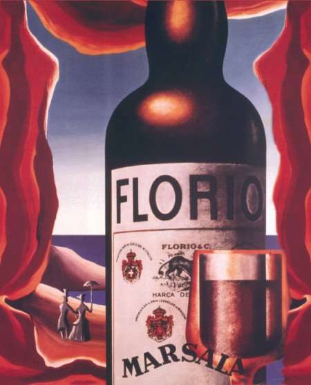 Etichetta storica del Marsala delle Cantine Florio.