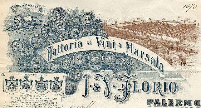 Cantine Florio, Fattoria di vini a Marsala. Una delle prime illustrazioni dell'azienda.